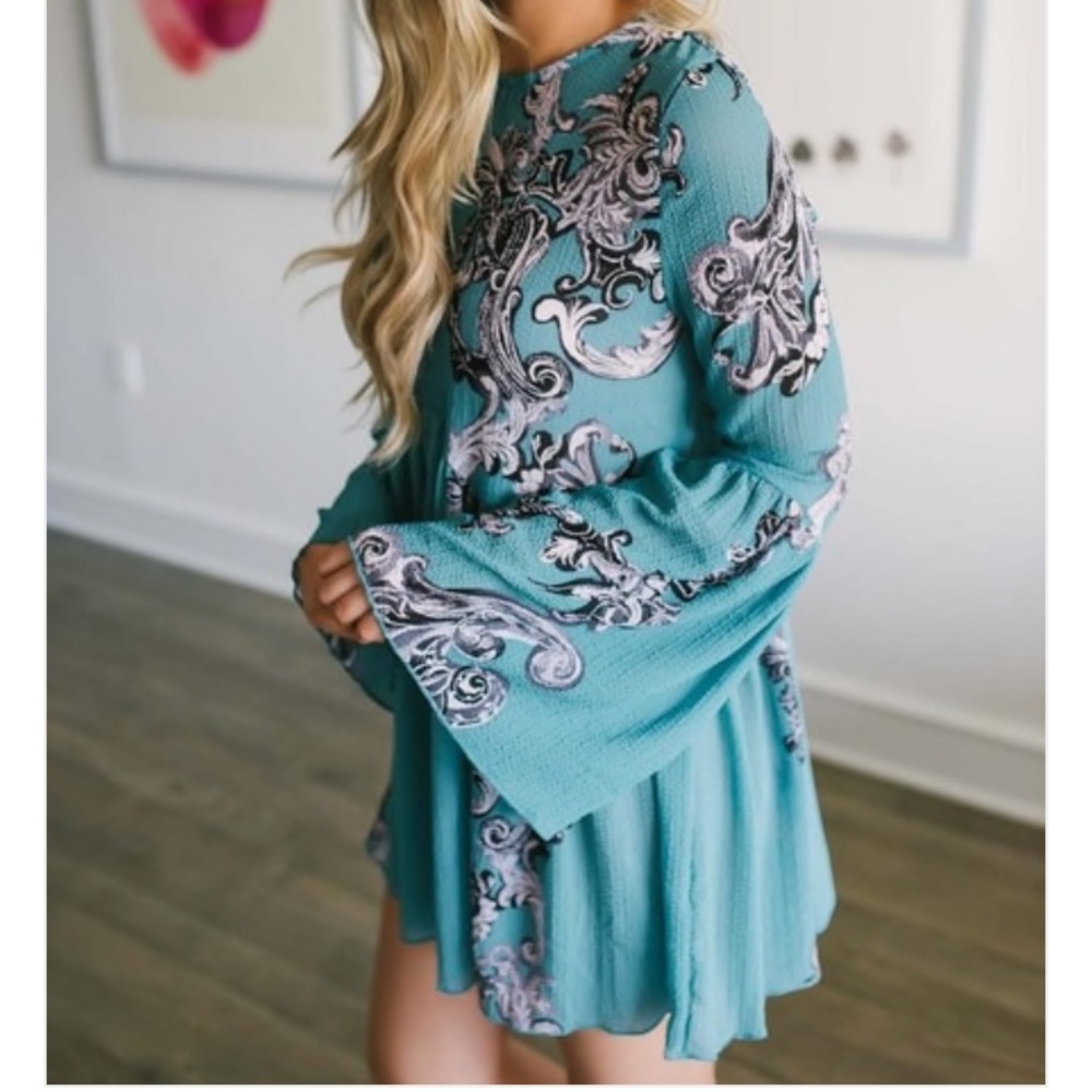 SOLD  Free People Symphony  Bell Sleeve Dress - Picture 3 of 8